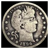 1896-O Silver Barber Quarter LIGHTLY CIRCULATED
