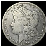 1891-CC Silver Morgan Dollar LIGHTLY CIRCULATED