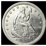 1854 Arrows Seated Liberty Quarter CHOICE BU