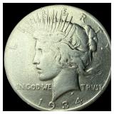 1934-S Silver Peace Dollar NEARLY  UNCIRCULATED