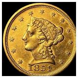 1851-O Gold $2.50 Liberty Head Quarter Eagle UNCIR