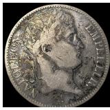 1810-A Silver 5 Francs Napoleon I France NEARLY UN