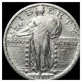 1918-S Silver Standing Liberty Quarter CLOSELY UNC