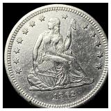 1862 Seated Liberty Quarter CHOICE AU
