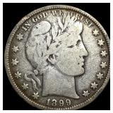 1899 Silver Half Dollar (Barber) NEARLY UNCIRCULAT