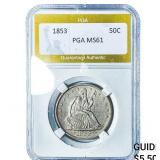 1853 Seated Liberty Half Dollar PGA MS61