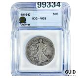 1916-D Walking Liberty Half Dollar ICG VG8 Obv.