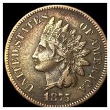 1875 Indian Head Cent NEARLY UNCIRCULATED