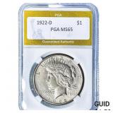 1922-D Silver Peace Dollar PGA MS65