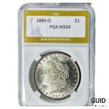 1884-O Morgan Silver Dollar PGA MS64