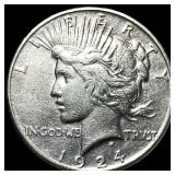 1924 Silver Peace Dollar CLOSELY UNCIRCULATED