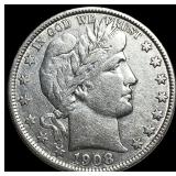 1908-O Silver Barber Half Dollar CLOSELY UNCIRCULA