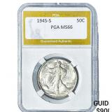 1945-S Walking Liberty Half Dollar PGA MS66