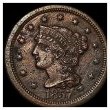 1857 Braided Hair Large Cent CHOICE AU
