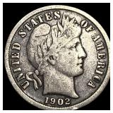 1902-S Silver Barber Dime LIGHTLY CIRCULATED