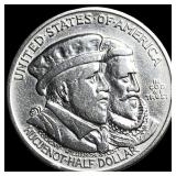 1924 Silver Huguenot-Walloon Half Dollar GEM BU