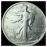 1918-D Silver Walking Liberty Half Dollar  CLOSEL