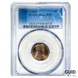 1909 VDB Wheat Cent PCGS MS63 RB