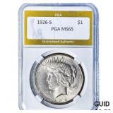 1926-S Silver Peace Dollar PGA MS65