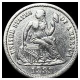 1889-S Silver Seated Liberty Dime CHOICE AU