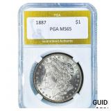 1887 Morgan Silver Dollar PGA MS65