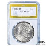 1882-CC Morgan Silver Dollar PGA MS65