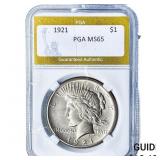 1921 Silver Peace Dollar PGA MS65