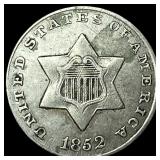 1852 Silver Three-Cent Piece CLOSELY  UNCIRCULATE