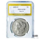 1899-O Morgan Silver Dollar PGA AU58 Micro O