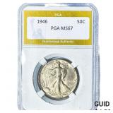 1946 Walking Liberty Half Dollar PGA MS67