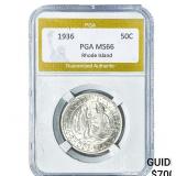 1936 Rhode Island Half Dollar PGA MS66