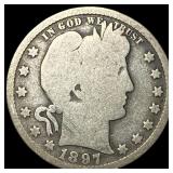 1897-S Barber Silver Quarter NICELY  CIRCULATED