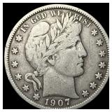 1907 Barber Half Dollar NEARLY UNCIRCULATED
