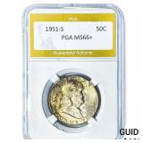 1951-S Franklin Half Dollar PGA MS66+