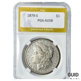 1879-S Morgan Silver Dollar PGA AU58
