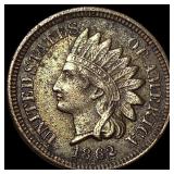1862 Copper-Nickel Indian Head Cent CHOICE AU