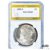 1880-S Morgan Silver Dollar PGA MS66