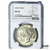 1923-S Silver Peace Dollar NGC MS62