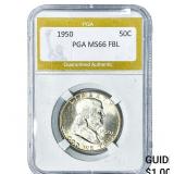 1950 Franklin Half Dollar PGA MS66FBL