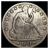 1874 Arrows Seated Liberty Half Dollar NEARLY UNCI