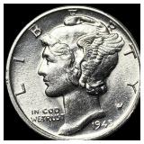 1945 Mercury Dime CHOICE BU