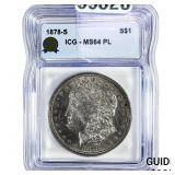 1878-S Morgan Silver Dollar ICG MS64 PL