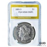 1881-S Morgan Silver Dollar PGA MS66DMPL