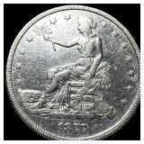 1877 Silver Trade Dollar CHOICE AU