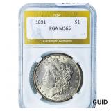 1891 Morgan Silver Dollar PGA MS65