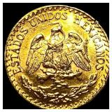 1945 Mexico Gold 2 Pesos GEM BU