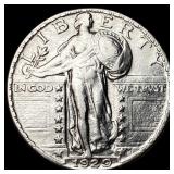 1929 Silver Standing Liberty Quarter CHOICE  AU