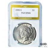 1935-S Silver Peace Dollar PGA MS66