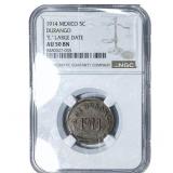 1914 Mexico Durango Copper 5 Centavos 