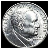 1936 Arkansas Centennial Silver Half Dollar GEM BU